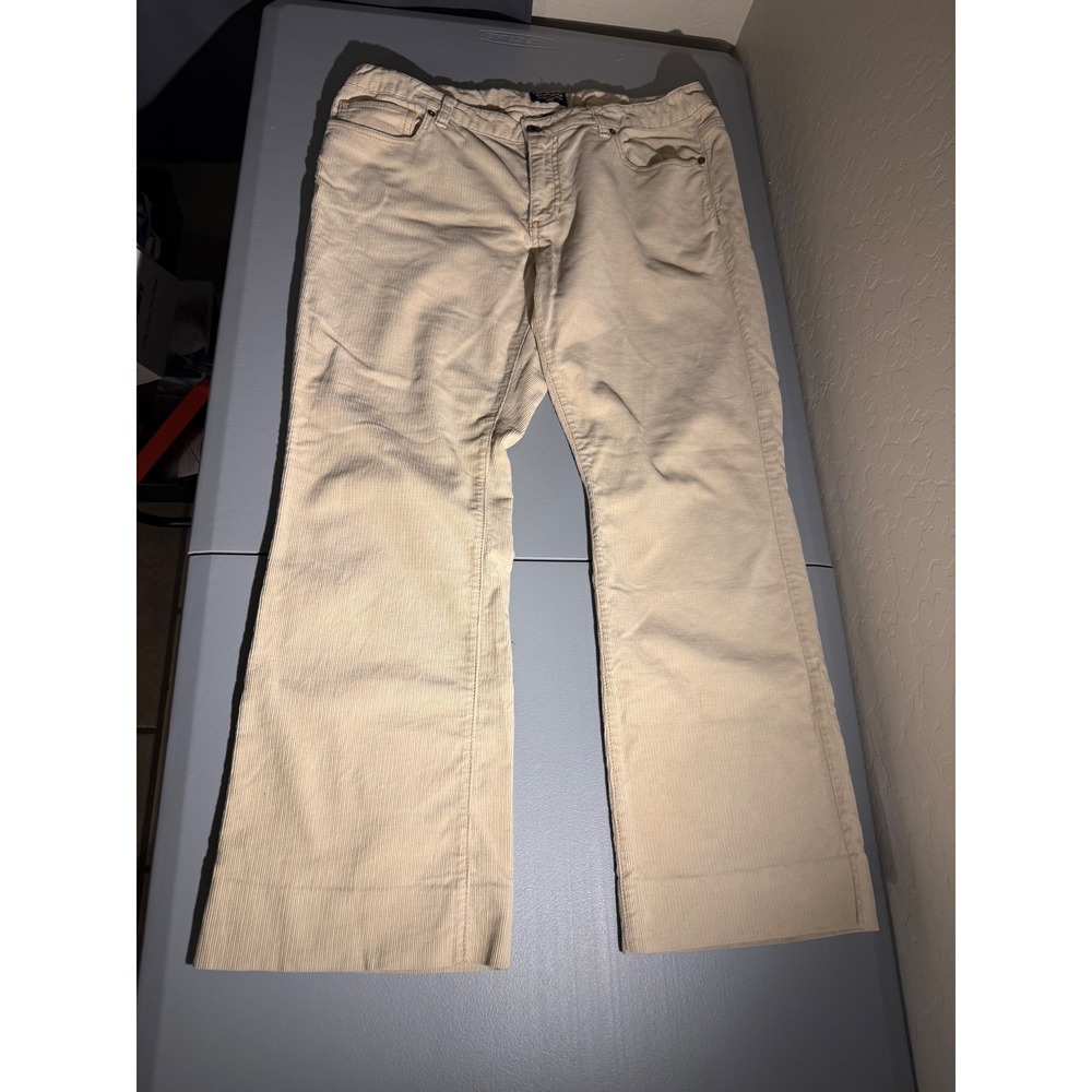 Polo Jeans Co Ralph Lauren Mens Corduroy Pants Tan Beige Hemmed 33x29.5